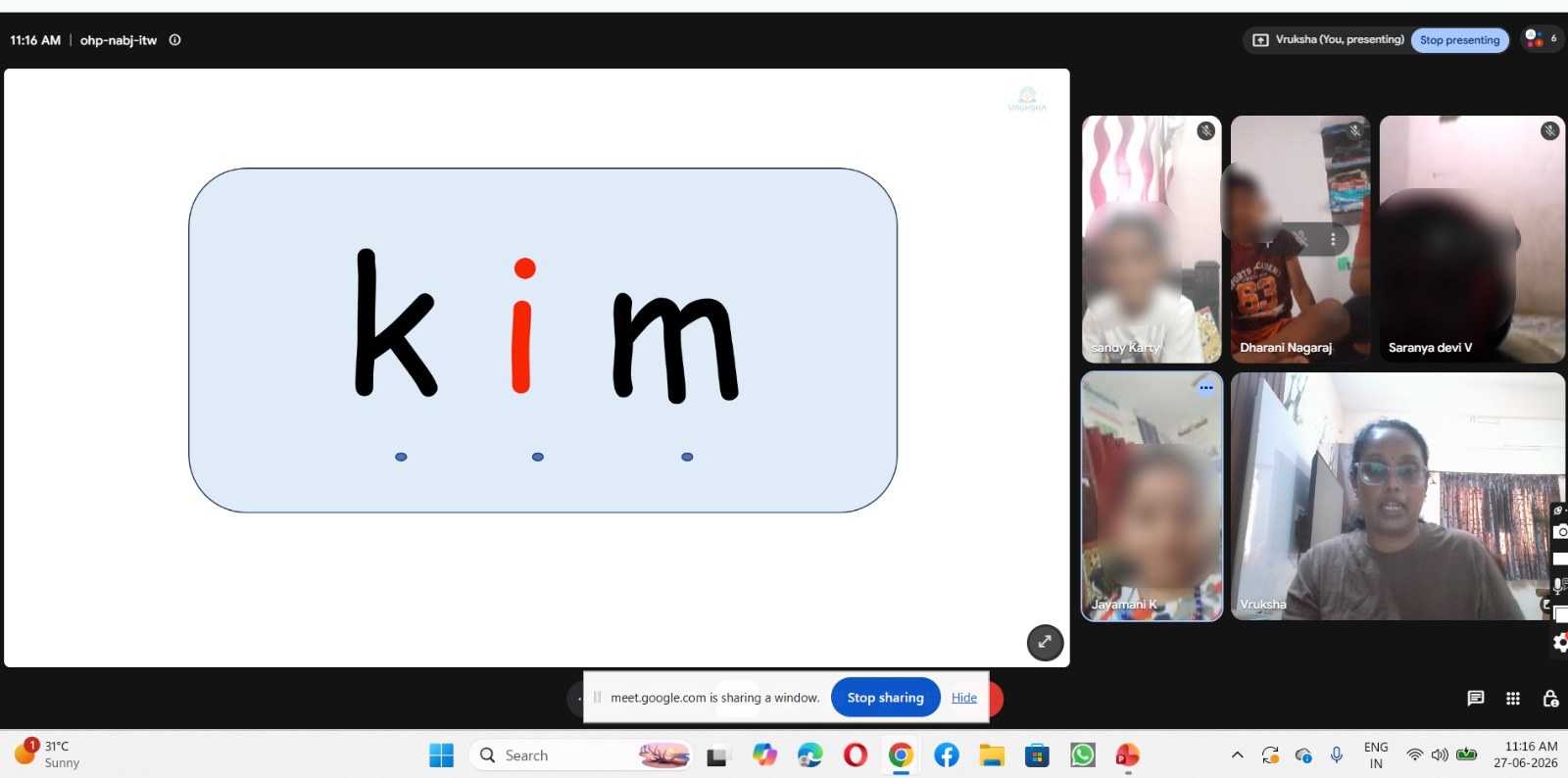 Online phonics class for kids